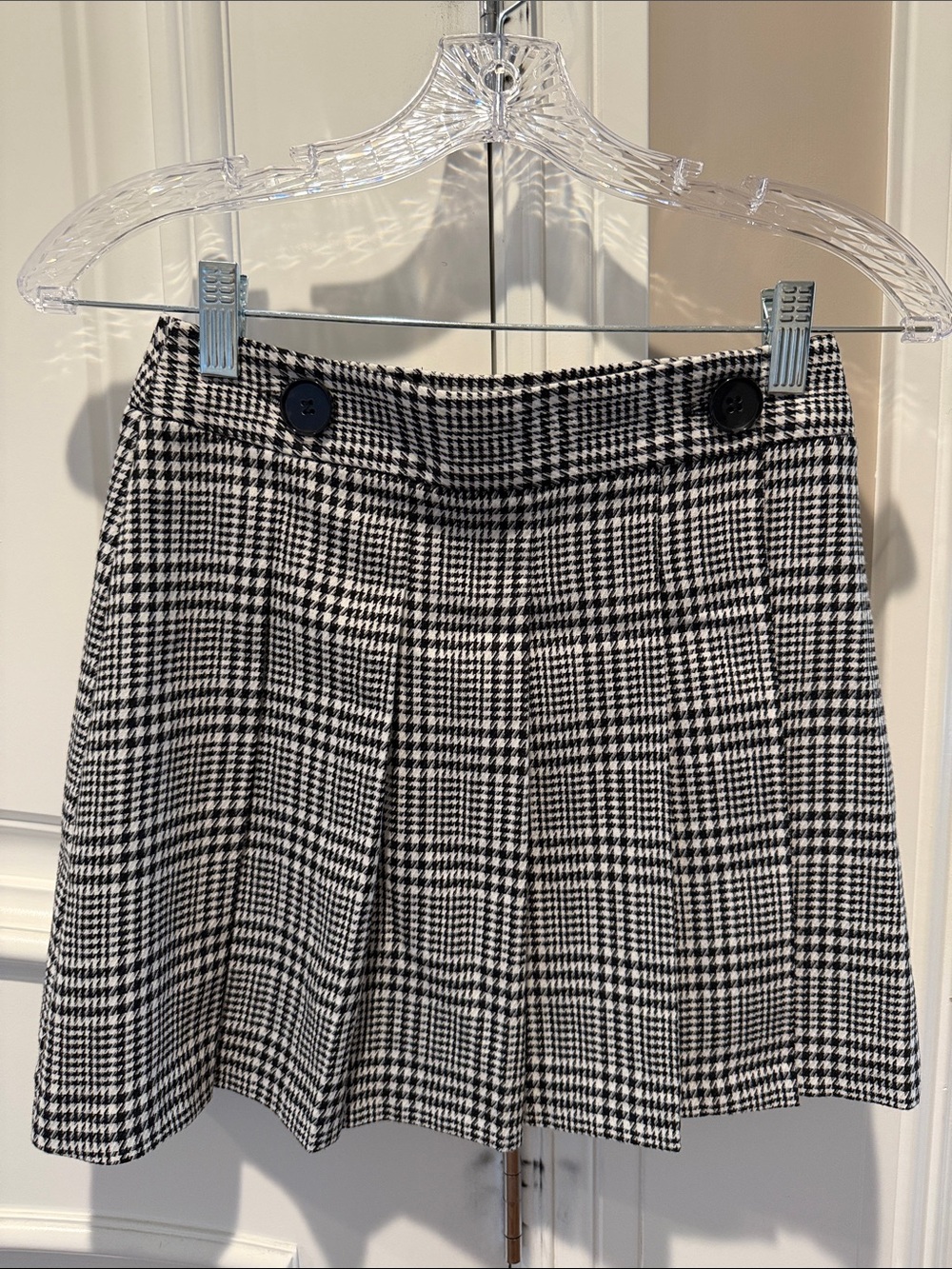 Topshop Black and White Plaid Mini Skirt
